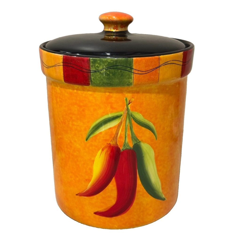 Vintage Certified International Caliente Canister Joy Hall Chili Pepper Ceramic
